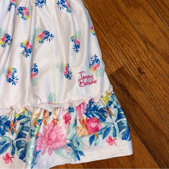 Tommy Bahama Toddler 2T Girls Smocked Hawaiian White Pull On Dress - Picture 3 of 6